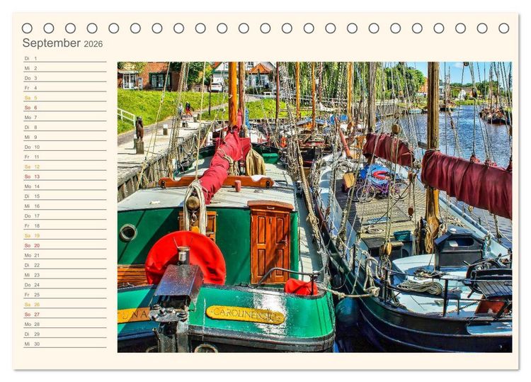 Produktbild: Ostfriesland - Museumshafen Carolinensiel (Tischkalender 2026 DIN A5 quer), CALVENDO Monatskalender