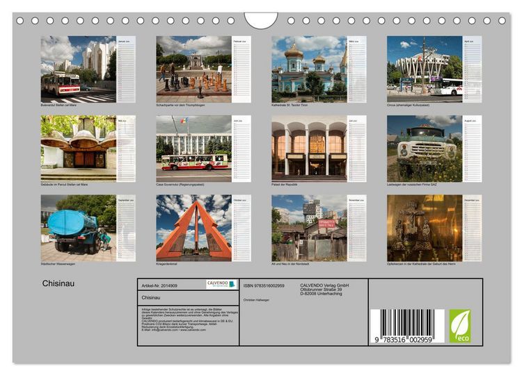 Produktbild: Chisinau (Wandkalender 2026 DIN A4 quer), CALVENDO Monatskalender