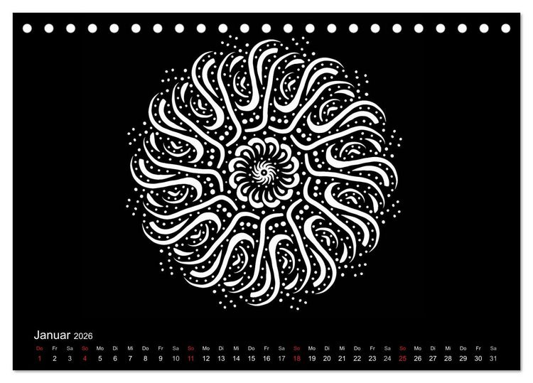 Produktbild: Entspannung und Ruhe durch Mandalas (Tischkalender 2026 DIN A5 quer), CALVENDO Monatskalender