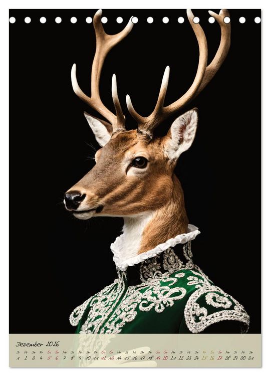 Produktbild: Barocke Tierportraits - Kunst und Klassik (Tischkalender 2026 DIN A5 hoch), CALVENDO Monatskalender