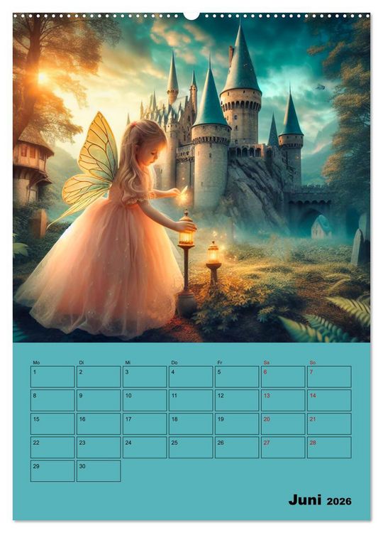 Produktbild: K&ouml;nigliche Momente - Kleine Prinzessin im M&auml;rchenwald (hochwertiger Premium Wandkalender 2026 DIN A2 hoch), Kunstdruck in Hochglanz