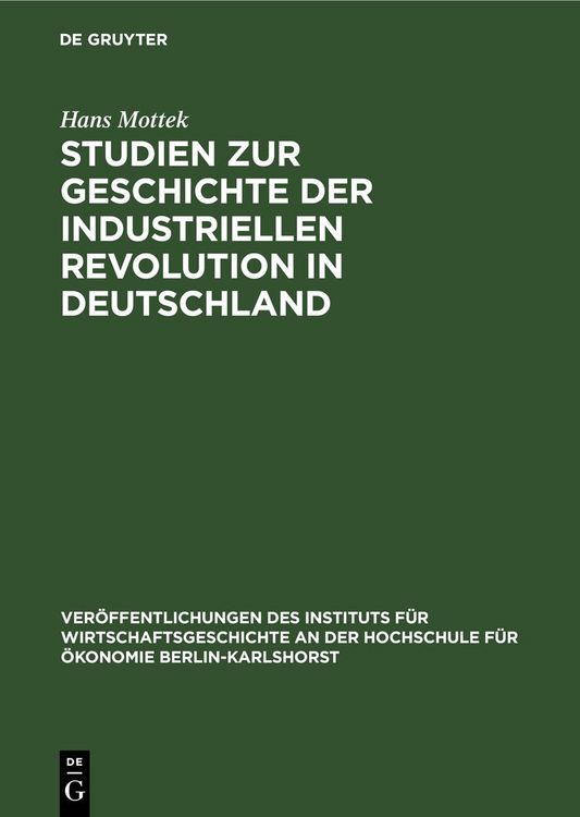 Produktbild: Studien zur Geschichte der industriellen Revolution in Deutschland