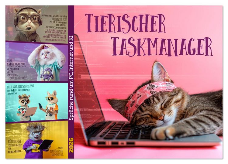 Produktbild: Tierischer Taskmanager (Wandkalender 2026 DIN A4 quer), CALVENDO Monatskalender