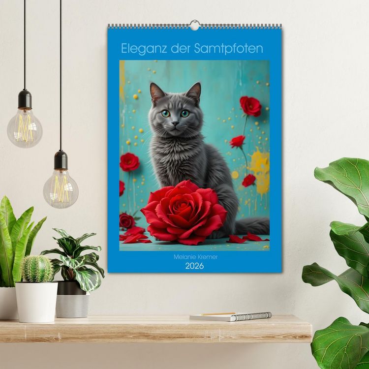 Produktbild: Eleganz der Samtpfoten (Wandkalender 2026 DIN A2 hoch), CALVENDO Monatskalender