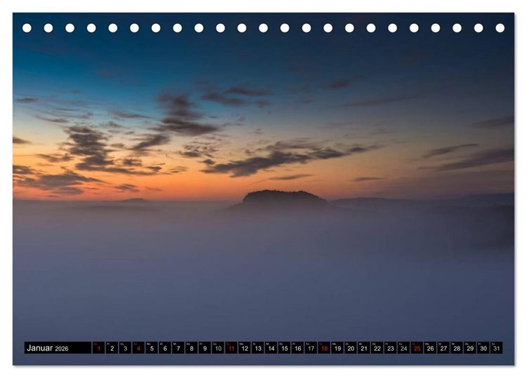 Produktbild: Nebelwelten S&auml;chsische Schweiz (Tischkalender 2026 DIN A5 quer), CALVENDO Monatskalender