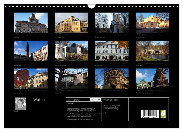 Produktbild: Weimar (Wandkalender 2027 DIN A3 quer), CALVENDO Monatskalender