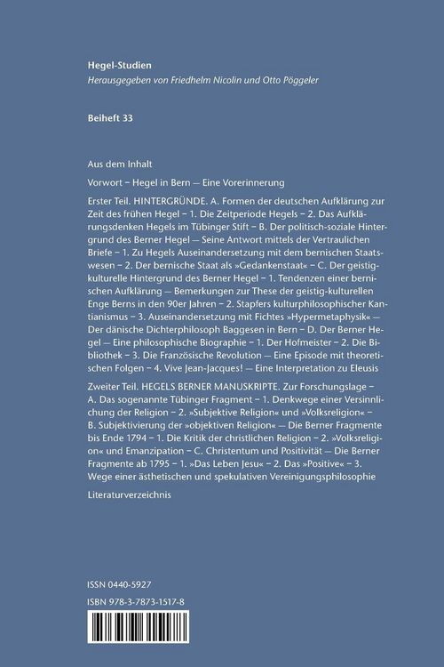 Produktbild: Hegel in Bern