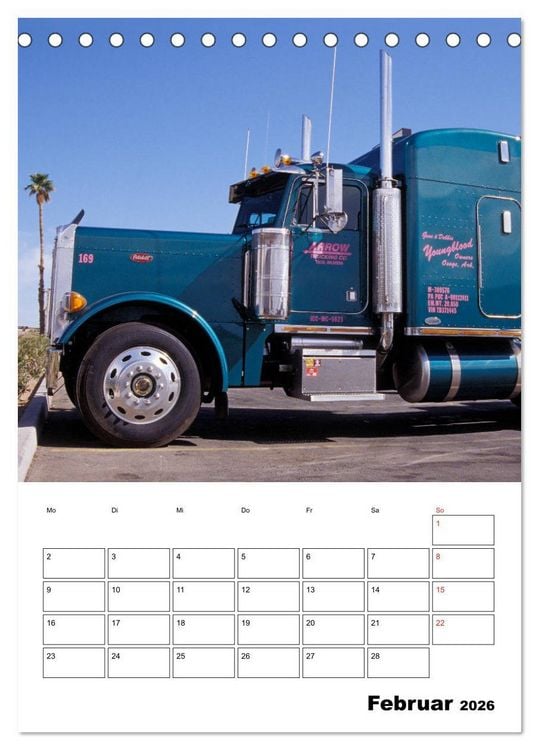 Produktbild: US-Trucks ... unterwegs im amerikanischen Westen - Monatsplaner (Tischkalender 2026 DIN A5 hoch), CALVENDO Monatskalender