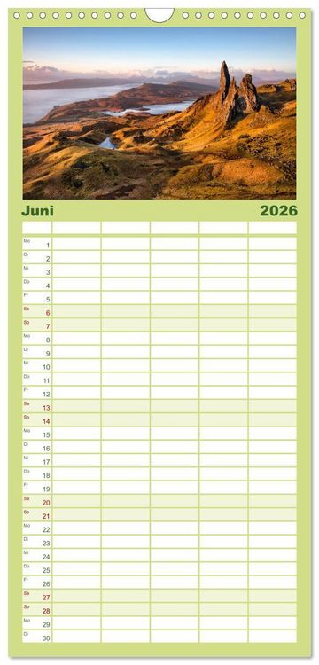 Produktbild: Familienplaner 2026 - Schottland zum Verlieben mit 5 Spalten (Wandkalender, 21 x 45 cm) CALVENDO