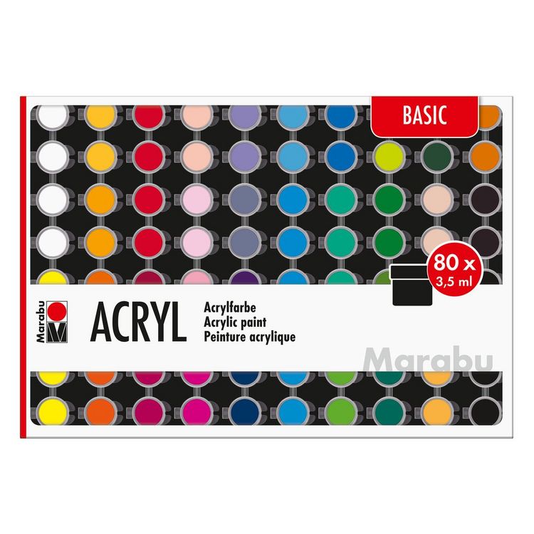 Produktbild: Marabu Acrylfarben Set Basic 80x3,5ml