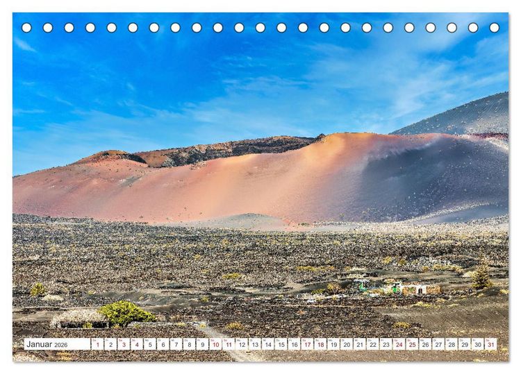 Produktbild: Lanzarote - Wo die Vulkane die Landschaft formten (Tischkalender 2026 DIN A5 quer), CALVENDO Monatskalender