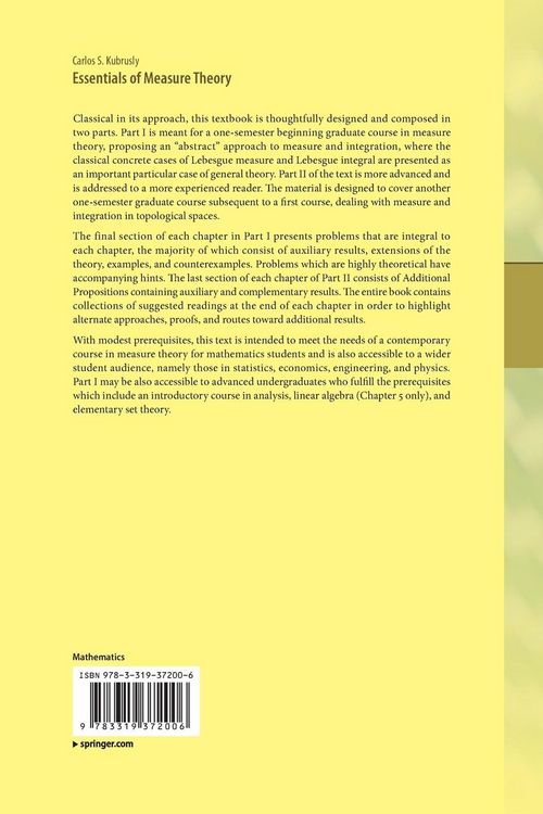 Produktbild: Essentials of Measure Theory