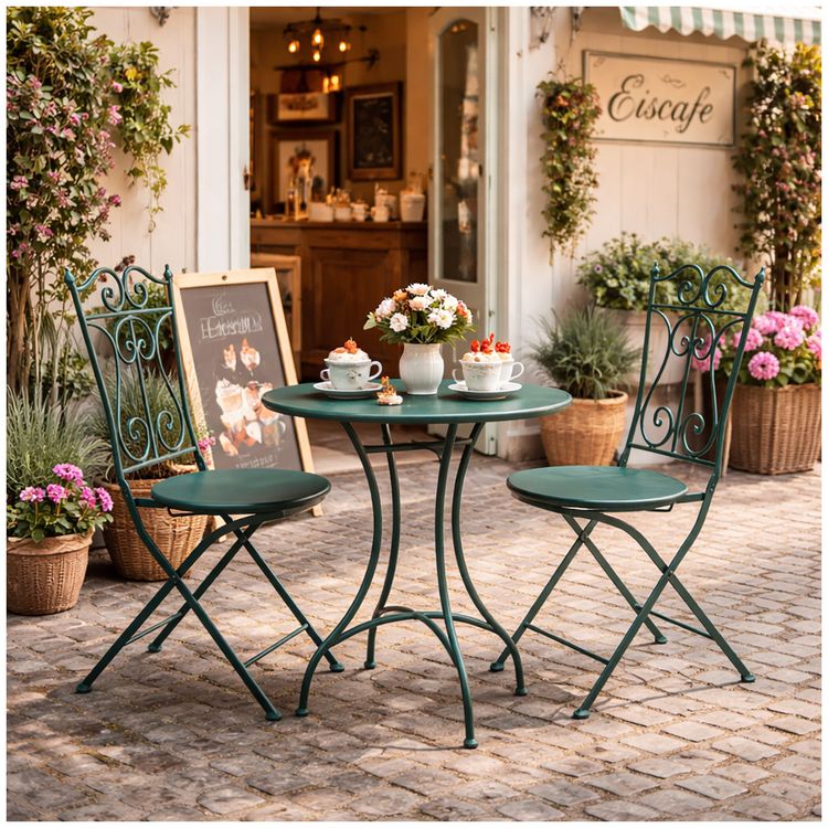 Produktbild: HTI-Living Gartenstuhl 2er-Set Oleander Metall Gr&uuml;n Gartenstuhl 2er-Set Oleander Metall Gr&uuml;n