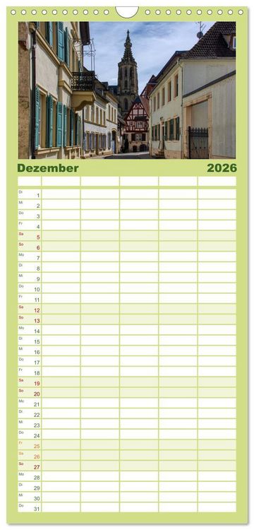 Produktbild: Familienplaner 2026 - Meisenheim - Die Perle im Glantal mit 5 Spalten (Wandkalender, 21 x 45 cm) CALVENDO