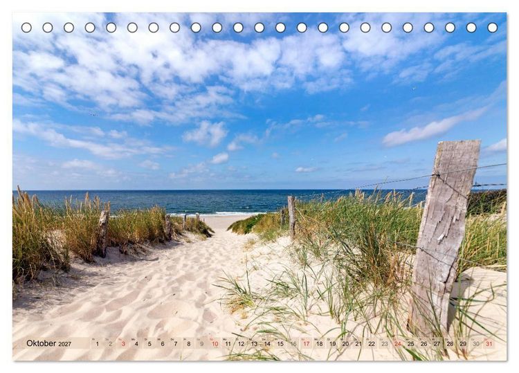 Produktbild: STRANDLUST Nordseeinsel Sylt (Tischkalender 2027 DIN A5 quer), CALVENDO Monatskalender