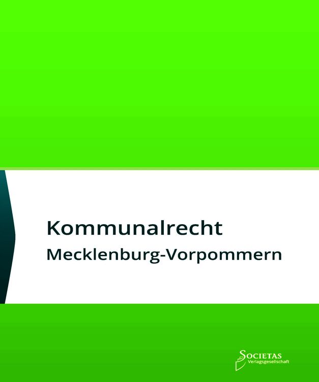 Produktbild: Kommunalrecht Mecklenburg-Vorpommern