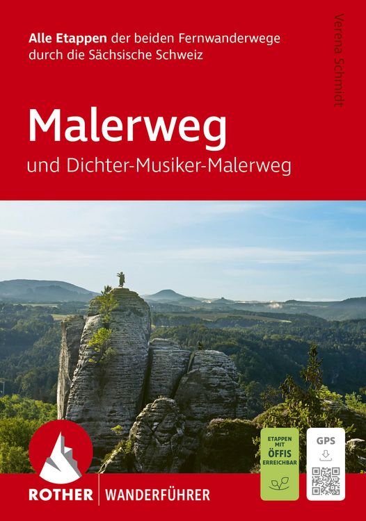 Produktbild: ROTHER Wanderf&uuml;hrer Malerweg und Dichter-Musiker-Maler-Weg. Alle Etappen der beiden Fernwanderwege durch die S&auml;chsische Schweiz.