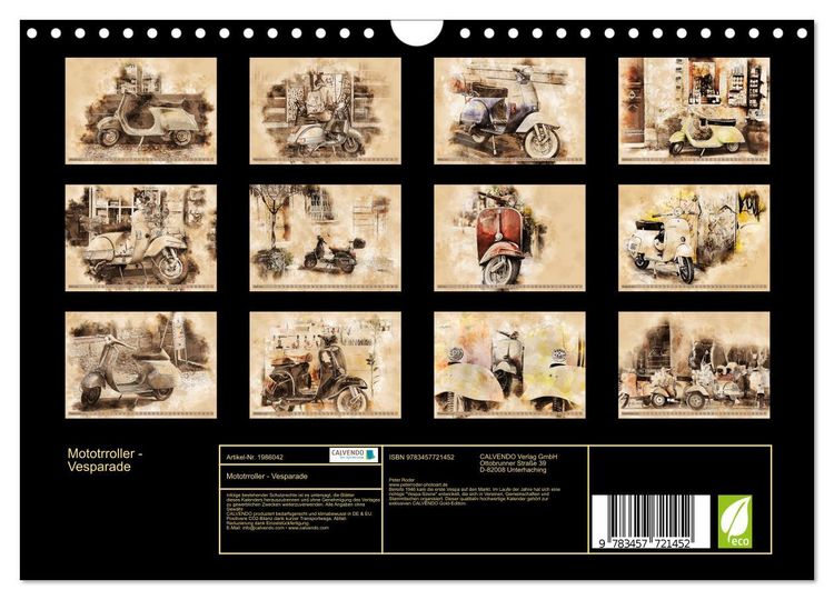 Produktbild: Mototrroller - Vesparade (Wandkalender 2026 DIN A4 quer), CALVENDO Monatskalender