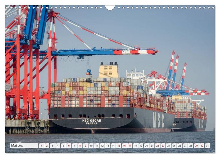 Produktbild: JadeWeserPort Wilhelmshaven &ndash; Maritime Perspektiven am Containerhafen (Wandkalender 2027 DIN A3 quer), CALVENDO Monatskalender