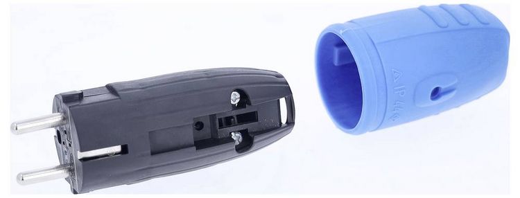 Produktbild: AS Schwabe 62401 Schutzkontaktstecker Gummi 230V Blau IP44