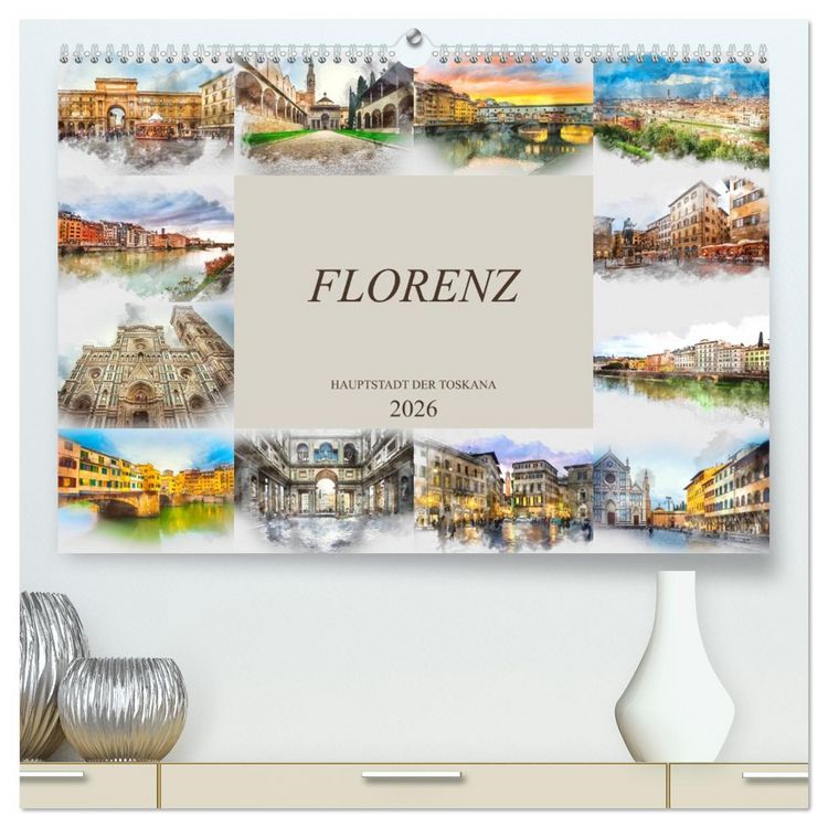 Produktbild: Florenz Hauptstadt der Toskana (hochwertiger Premium Wandkalender 2026 DIN A2 quer), Kunstdruck in Hochglanz