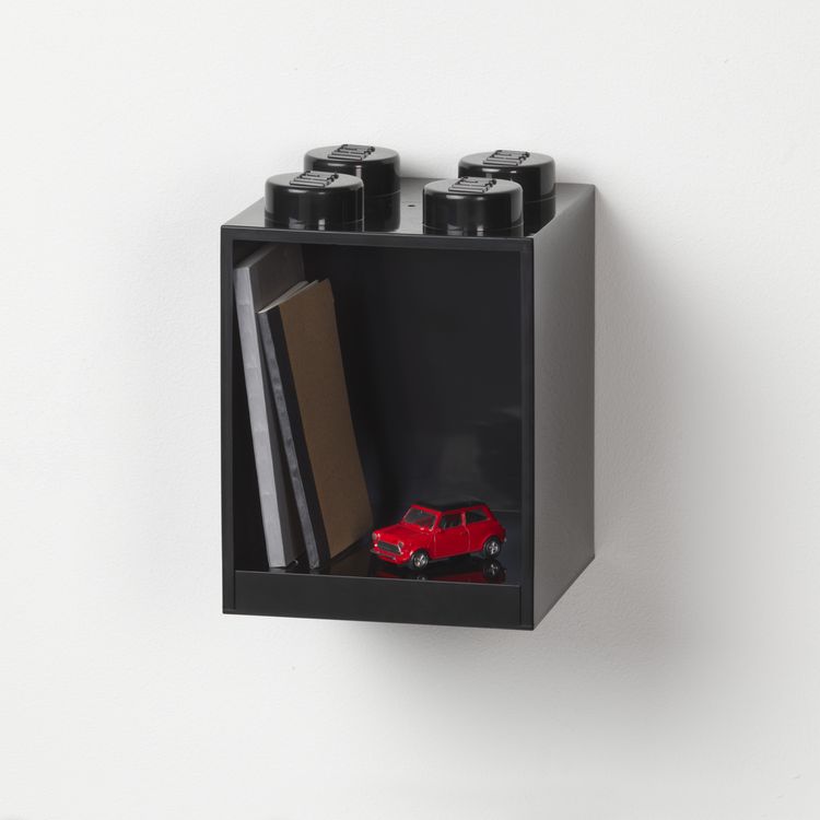 Produktbild: LEGO&reg; B&uuml;cherregal 4 Noppen Schwarz