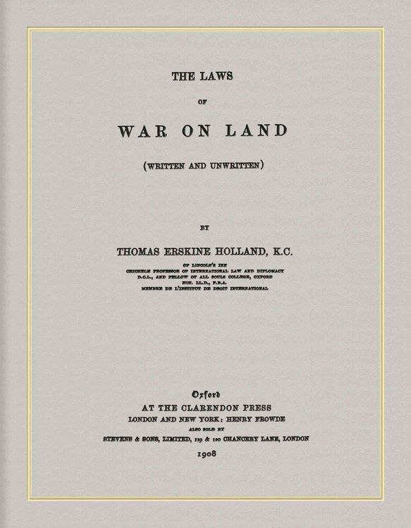 Produktbild: The Laws of War on Land (1908)
