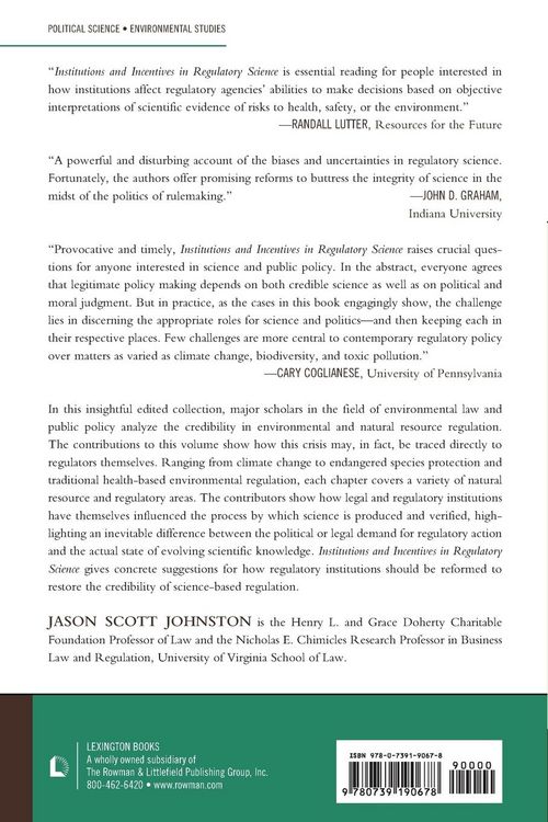 Produktbild: Institutions and Incentives in Regulatory Science