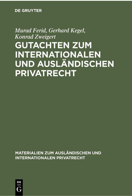 Produktbild: Gutachten zum Internationalen und Ausl&auml;ndischen Privatrecht