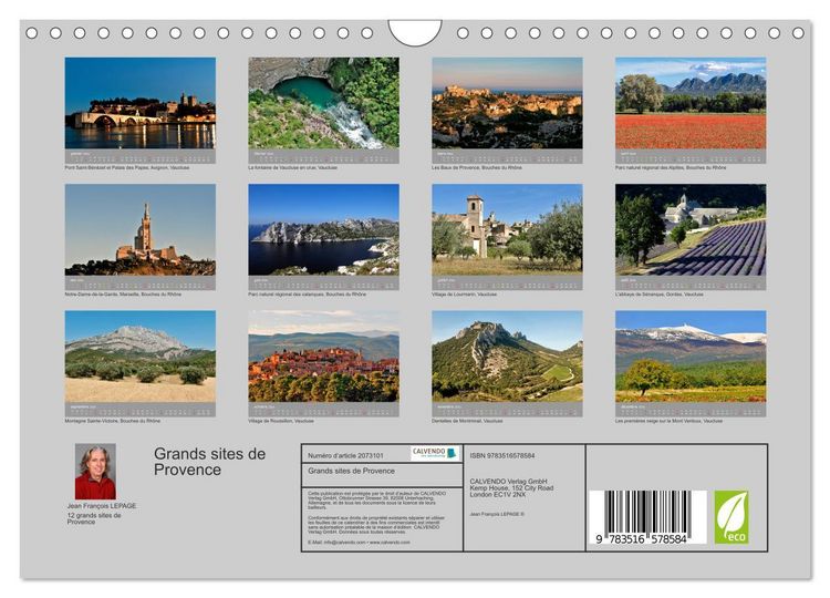 Produktbild: Grands sites de Provence (Calendrier mural 2026 DIN A4 vertical), CALVENDO calendrier mensuel