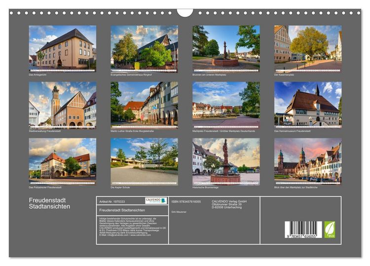 Produktbild: Freudenstadt Stadtansichten (Wandkalender 2026 DIN A3 quer), CALVENDO Monatskalender