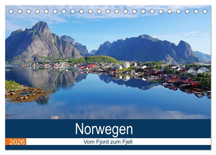 Produktbild: Norwegen 2026 - vom Fjord zum Fjell (Tischkalender 2026 DIN A5 quer), CALVENDO Monatskalender