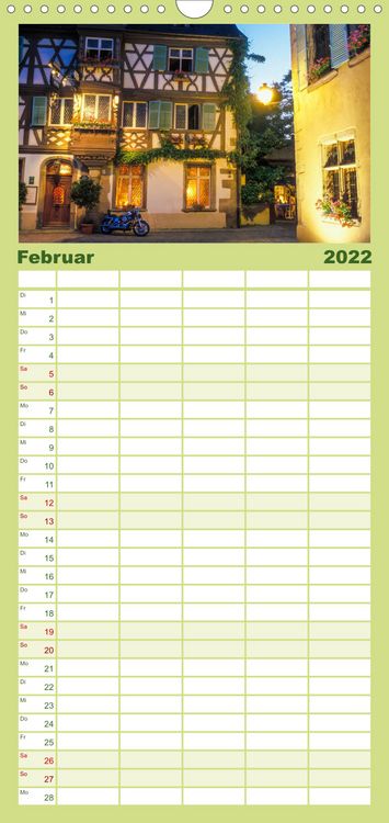 Produktbild: Familienplaner E L S A S S Impressionen (Wandkalender 2022 , 21 cm x 45 cm, hoch)