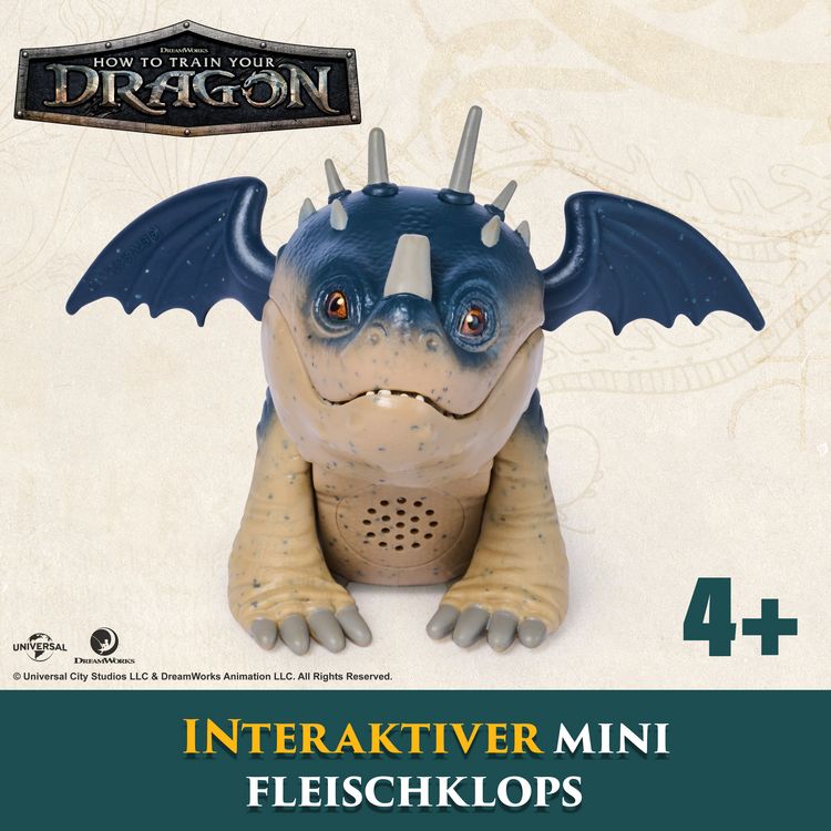 Produktbild: Drachenz&auml;hmen leicht gemacht - Interaktiver Mini-Drache Fleischklops, Figur mit Soundeffekten&nbsp;