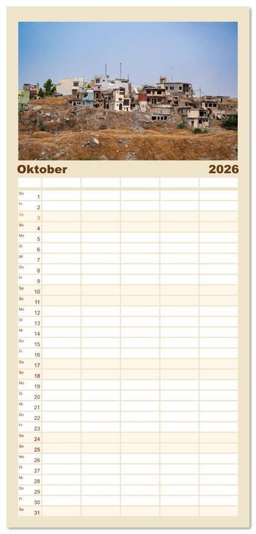 Produktbild: Familienplaner 2026 - Irak - Zwischen Stolz und Ver&auml;nderung mit 5 Spalten (Wandkalender, 21 x 45 cm) CALVENDO