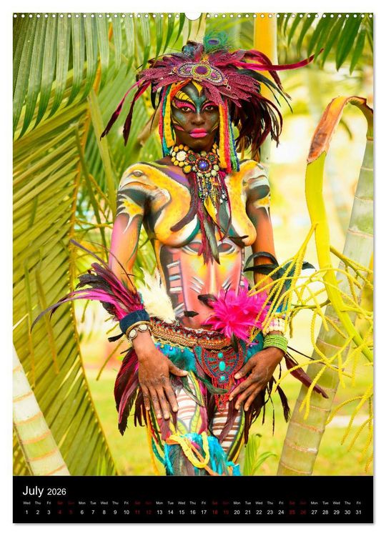 Produktbild: Equatorial Guinea Bodypainting Festival (High Quality Premium Wall Calendar 2026 DIN A2 portrait),CALVENDO 12 Month Wall Calendar