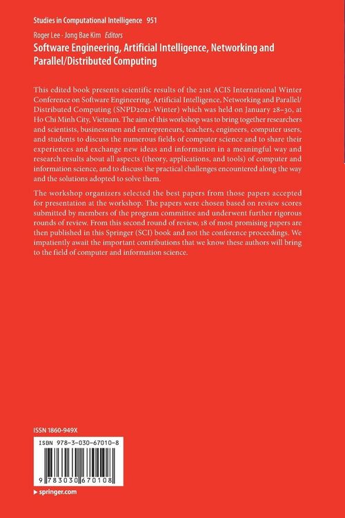 Produktbild: Software Engineering, Artificial Intelligence, Networking and Parallel/Distributed Computing