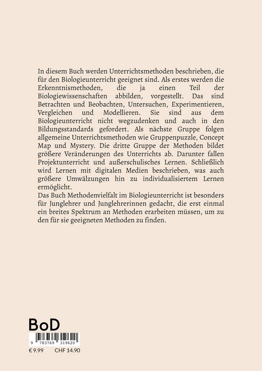 Produktbild: Methodenvielfalt im Biologieunterricht