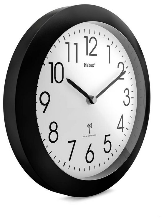 Produktbild: Mebus 52450 Funk Wanduhr 26cm x 26cm x 26cm x 4.5mm Schwarz