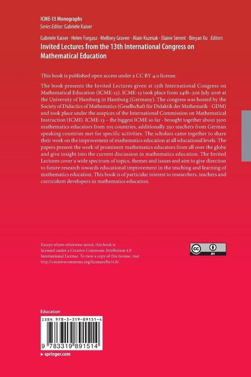 Produktbild: Invited Lectures from the 13th International Congress on Mathematical Education