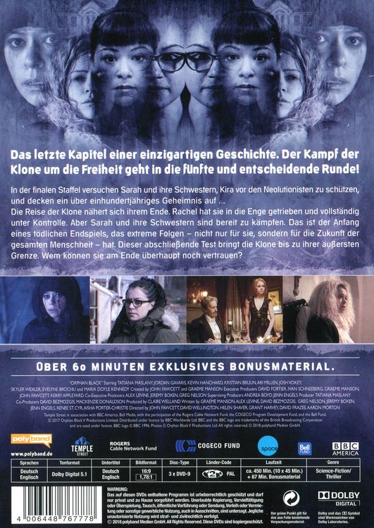 Produktbild: Orphan Black - Staffel 5 [3 DVDs]