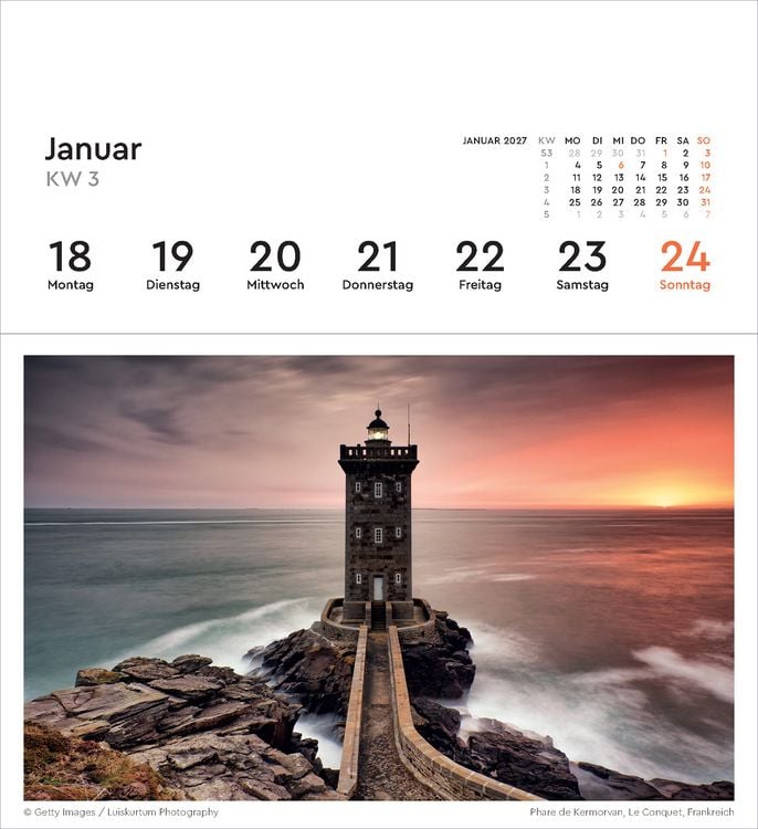 Produktbild: Leuchtt&uuml;rme - KUNTH Postkartenkalender 2027
