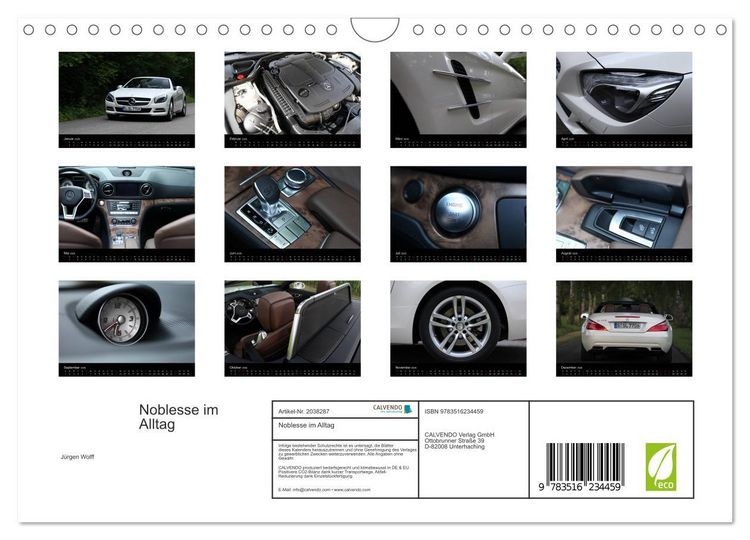 Produktbild: Noblesse im Alltag (Wandkalender 2026 DIN A4 quer), CALVENDO Monatskalender