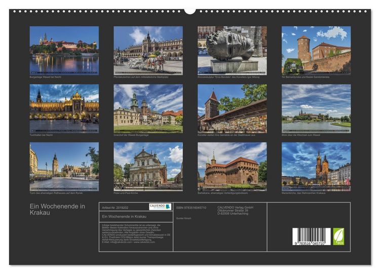 Produktbild: Ein Wochenende in Krakau (hochwertiger Premium Wandkalender 2026 DIN A2 quer), Kunstdruck in Hochglanz
