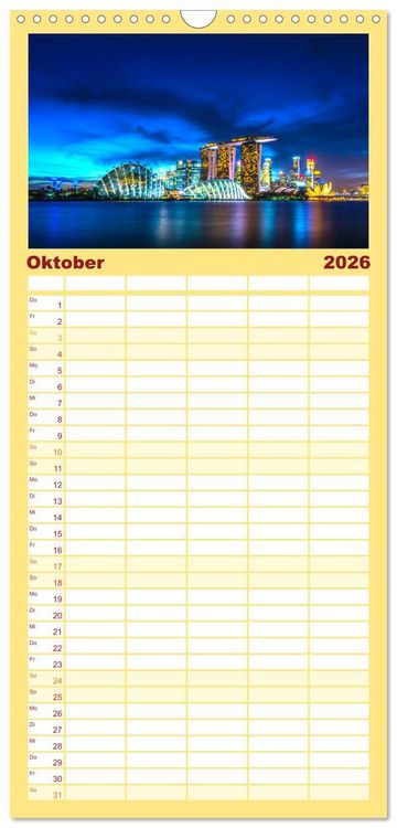 Produktbild: Familienplaner 2026 - Singapur - Die Stadt am Puls der Zeit. mit 5 Spalten (Wandkalender, 21 x 45 cm) CALVENDO