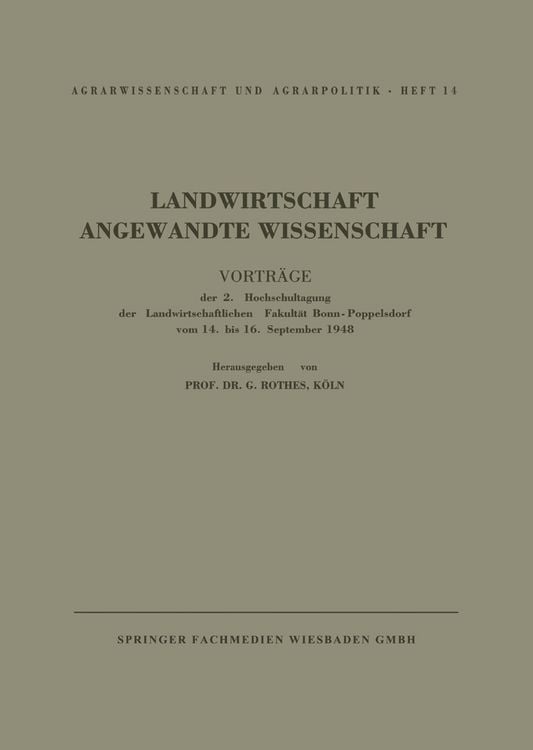 Produktbild: Landwirtschaft Angewandte Wissenschaft