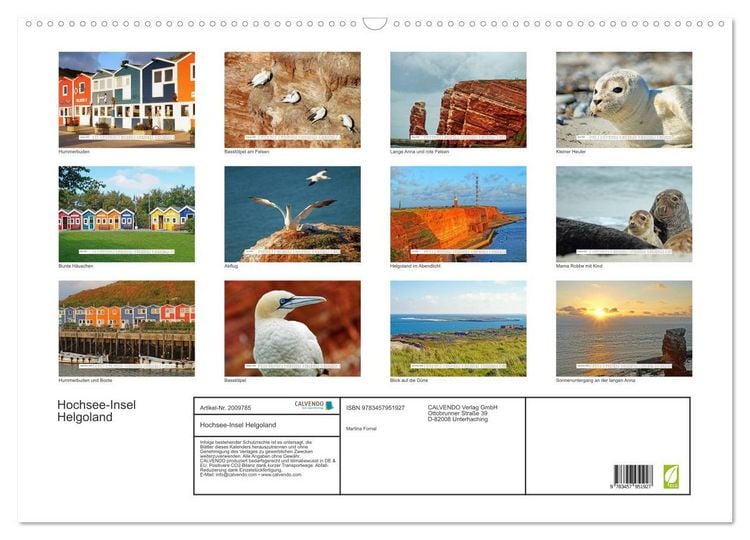 Produktbild: Hochsee-Insel Helgoland (Wandkalender 2026 DIN A2 quer), CALVENDO Monatskalender