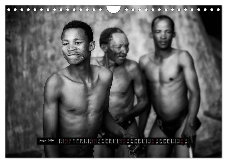 Produktbild: Menschen Afrikas schwarzwei&szlig; (Wandkalender 2026 DIN A4 quer), CALVENDO Monatskalender