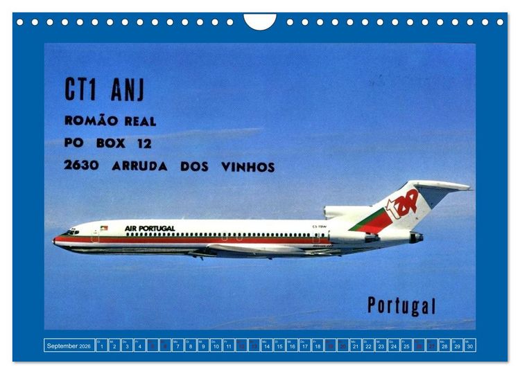 Produktbild: &Uuml;ber den Wolken - Flugzeuge des 20. Jahrhunderts auf Amateurfunkkarten (Wandkalender 2026 DIN A4 quer), CALVENDO Monatskalender