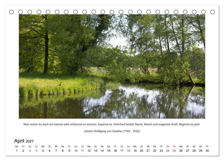 Produktbild: Der Naturkalender mit Zitaten und Spr&uuml;chen (Tischkalender 2027 DIN A5 quer), CALVENDO Monatskalender